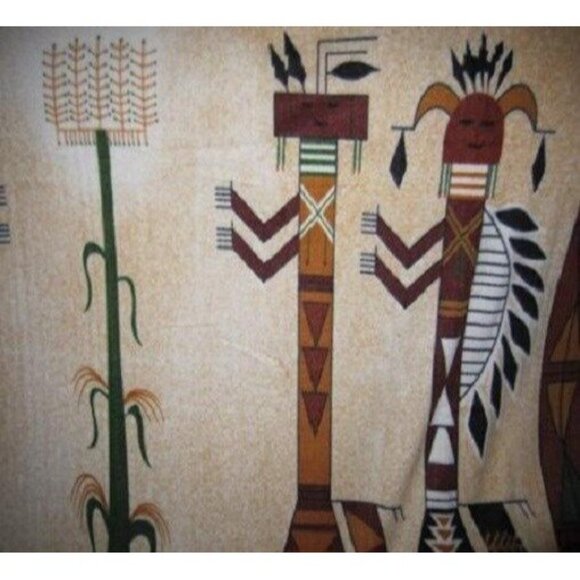 New Native Heritage Kachina Harvest Soft Gift Fleece Blanket 4 Characters Warm - Picture 3 of 5